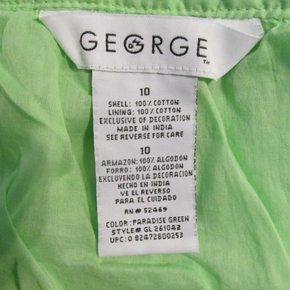 GEORGE WOMEN'S SIZE 10 SKIRT LIME GREEN W/ TURQUOISE EMBROIDERY FEMININE NWT - Picture 9 of 11